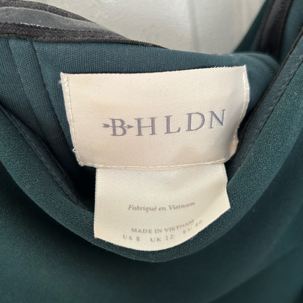 BHLDN Thompson Elegant Off-Shoulder Green Dress - Picture 9 of 9